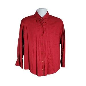 J.Crew Men's Button Up Collared Shirt ~ Sz M ~ Red ~ Long Sleeve